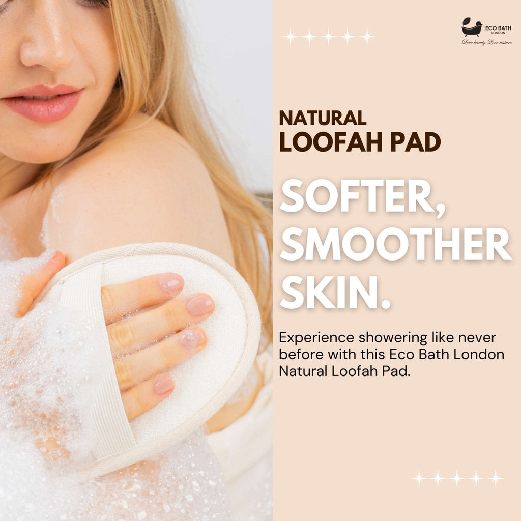 Natural Loofah Pad - Exfoliating Loofah Bath Sponge for Women and Men