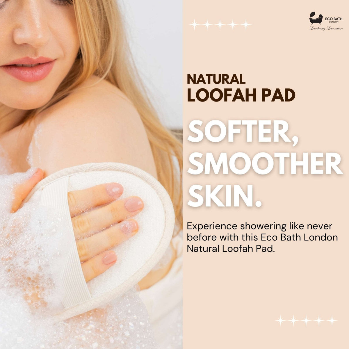 Natural Loofah Pad - Exfoliating Loofah Bath Sponge for Women and Men