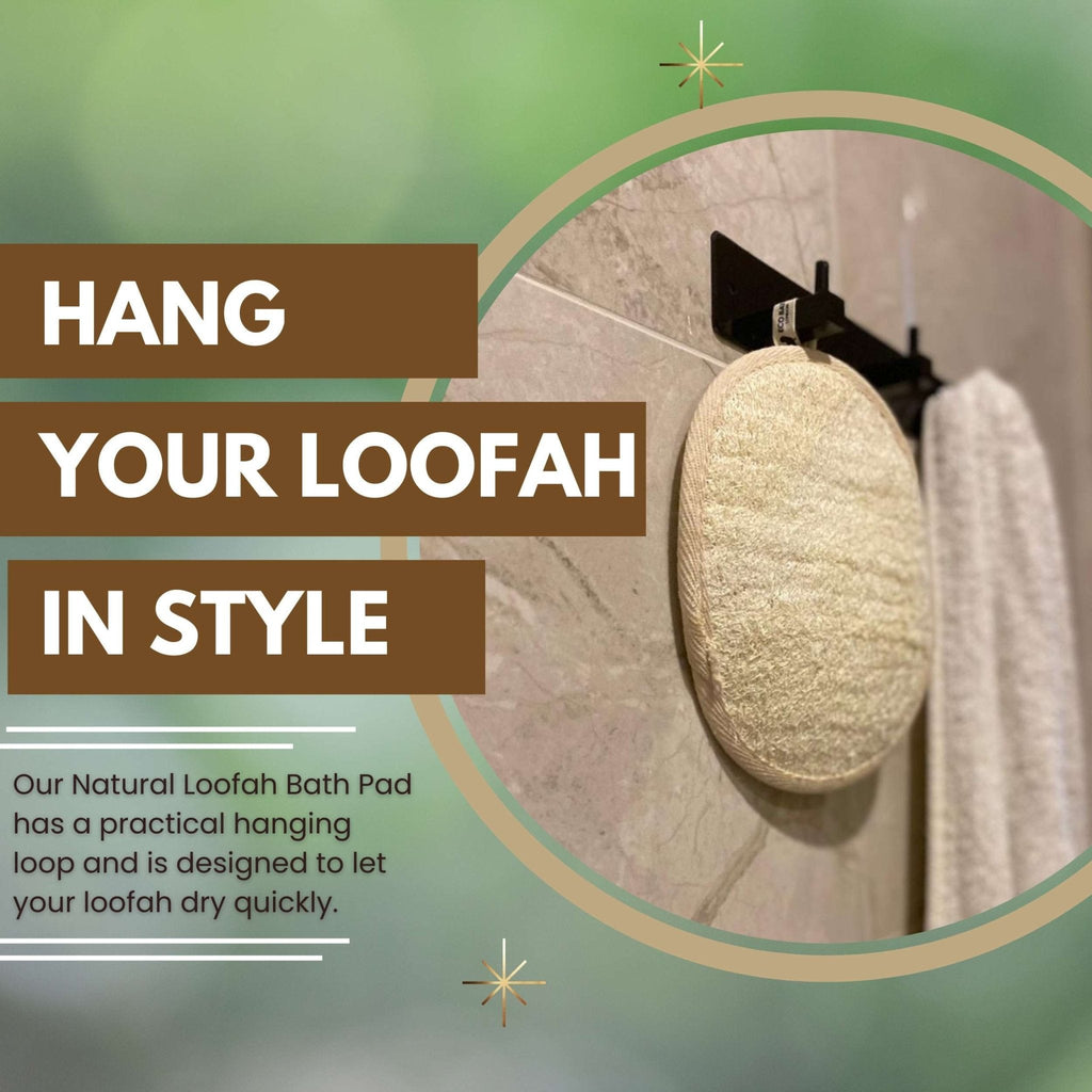 Natural Loofah Pad - Exfoliating Loofah Bath Sponge for Women and Men