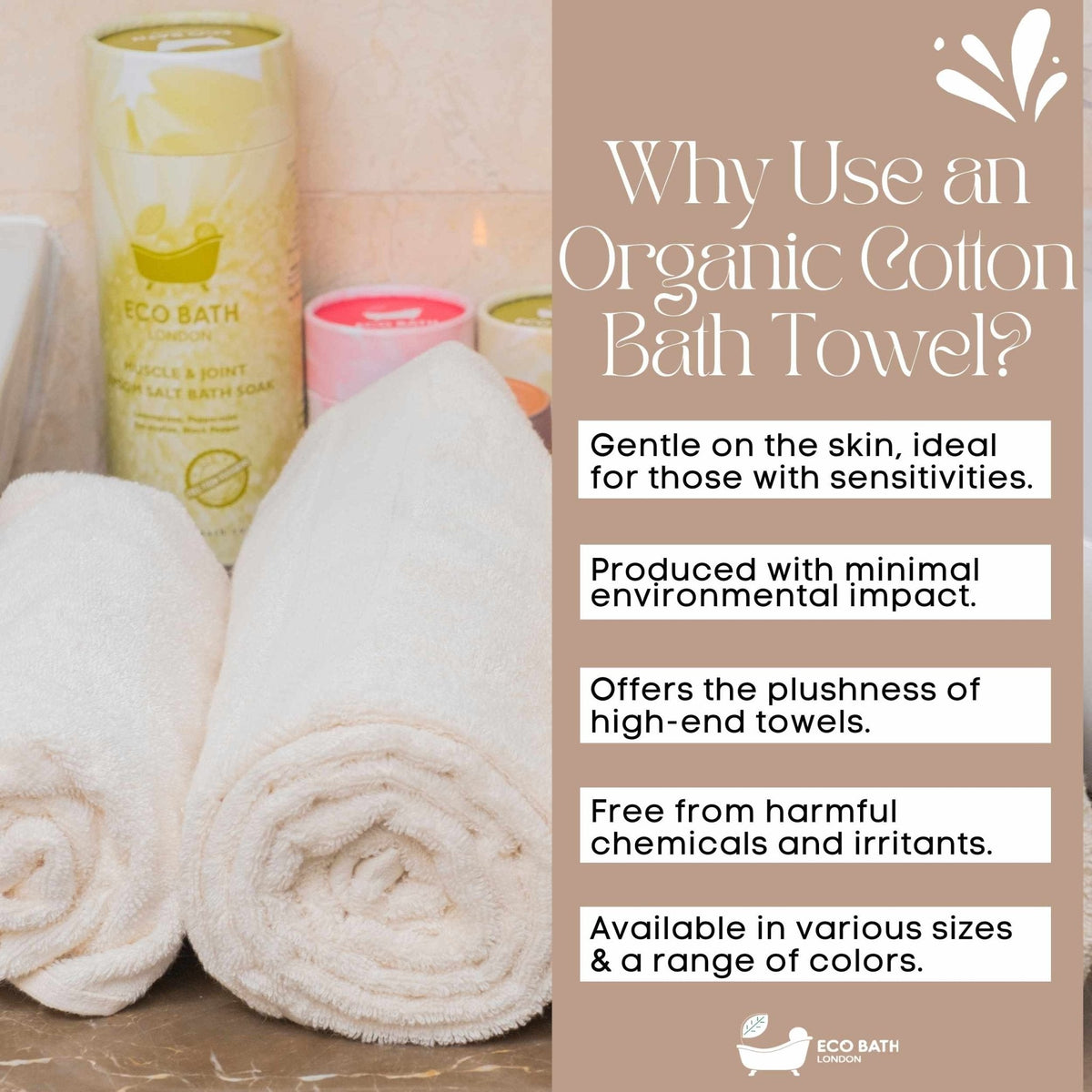 Organic Cotton Hand Towel - 50x100cm