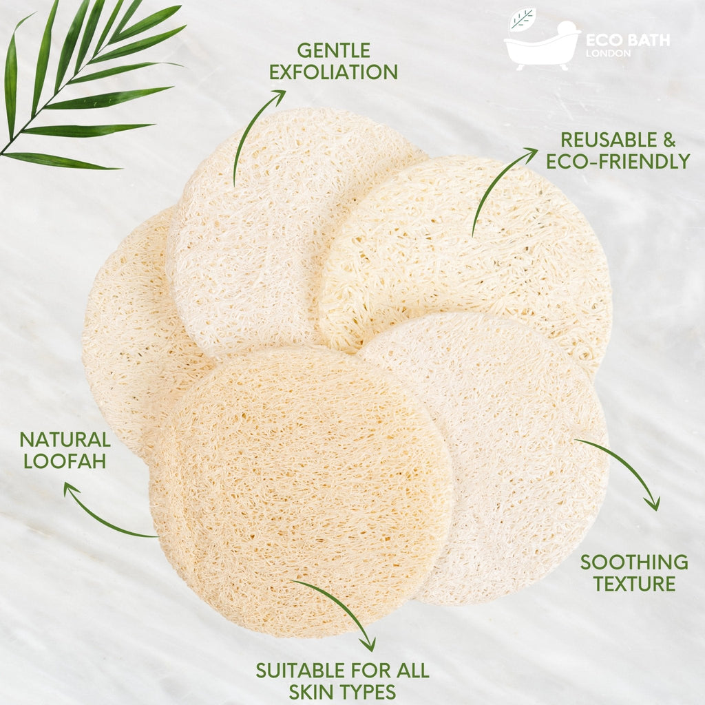 Natural Loofah Face Exfoliating Scrubber Pads - 6 Count (1 Pack)