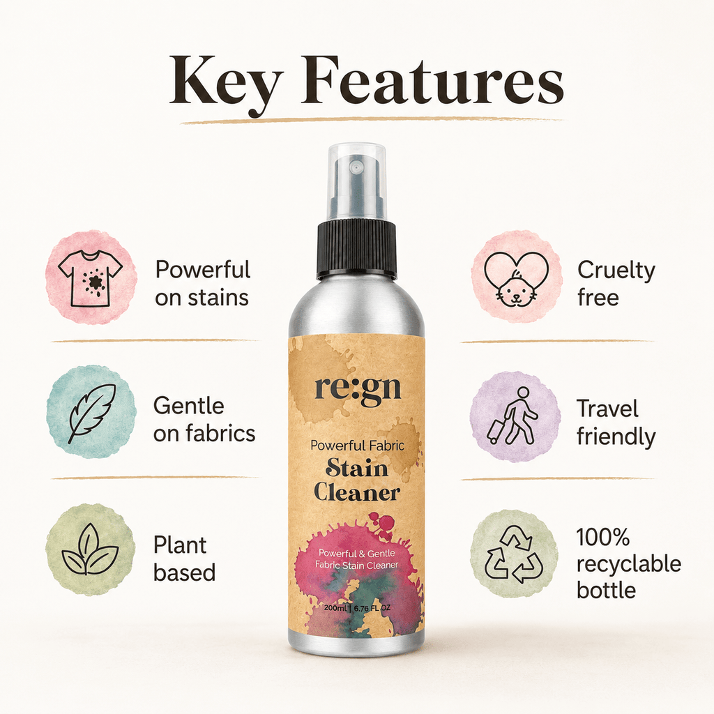Fabric Stain Cleaner Spray 200ml | Plant-Based Pre-Wash Stain Remover | By re:gn