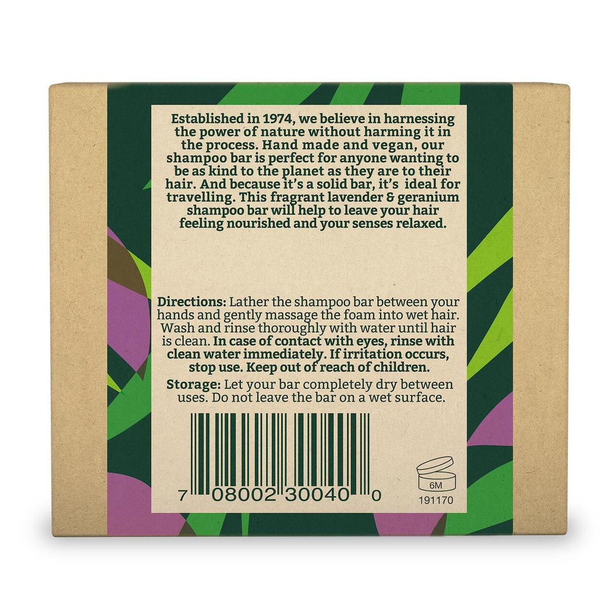 Lavender & Geranium Shampoo Bar – 85g