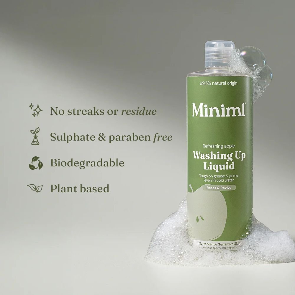 Refreshing Apple Washing Up Liquid 400ml Plant-Based Dish Soap