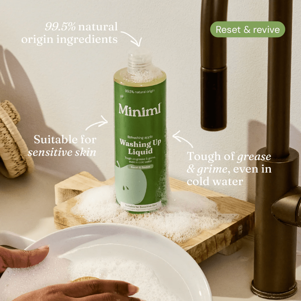 Refreshing Apple Washing Up Liquid 400ml Plant-Based Dish Soap