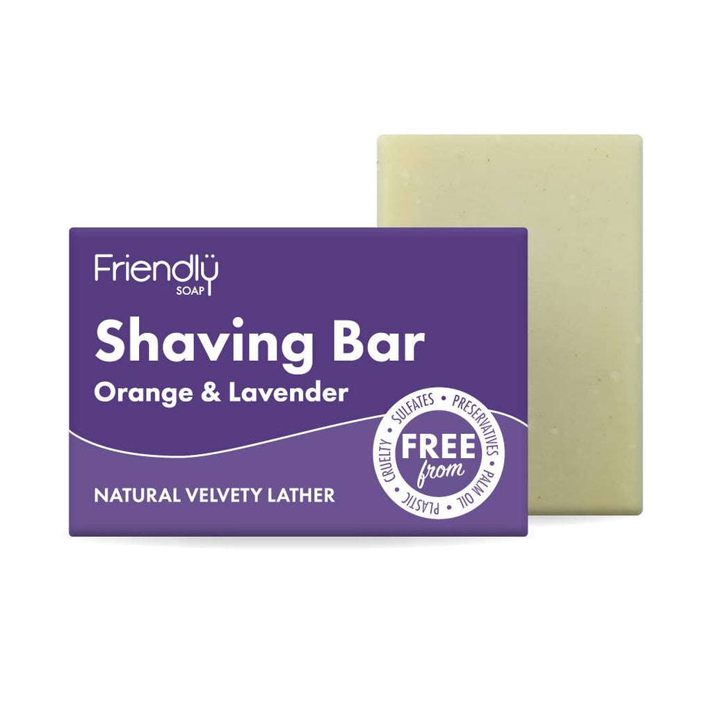Shaving Soap Bar – Fragrance-Free or Orange & Lavender – Plastic-Free