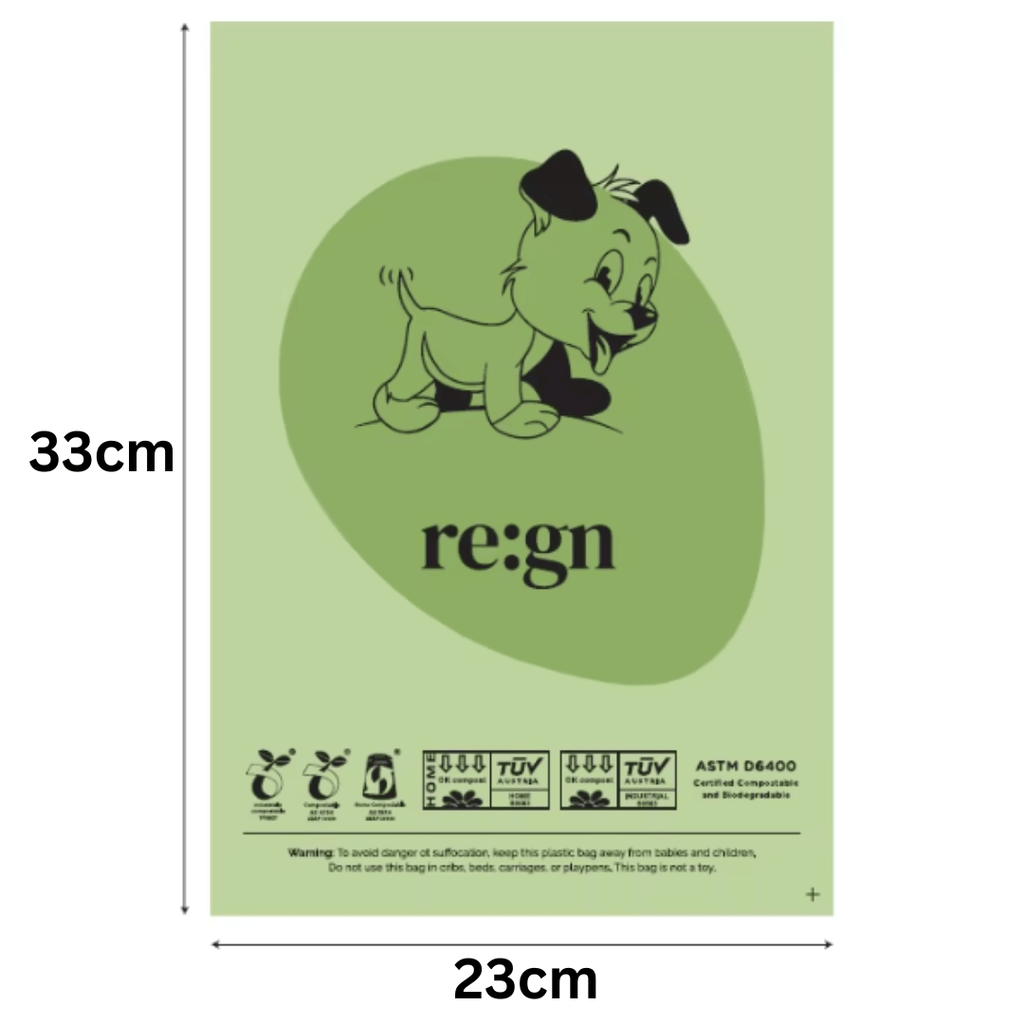 Re:gn Extra Thick & Strong Compostable Dog Poop Bags - 120 Bags