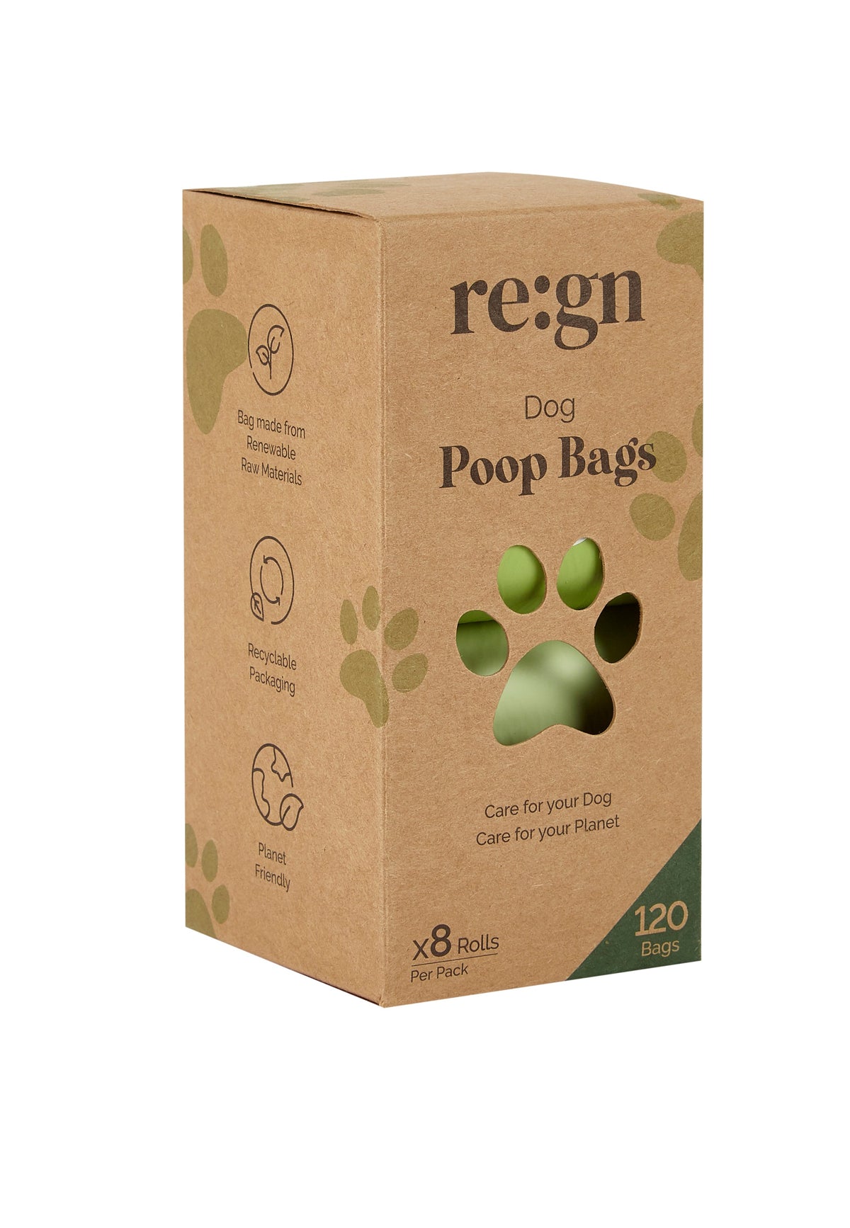 Re:gn Extra Thick & Strong Compostable Dog Poop Bags - 120 Bags